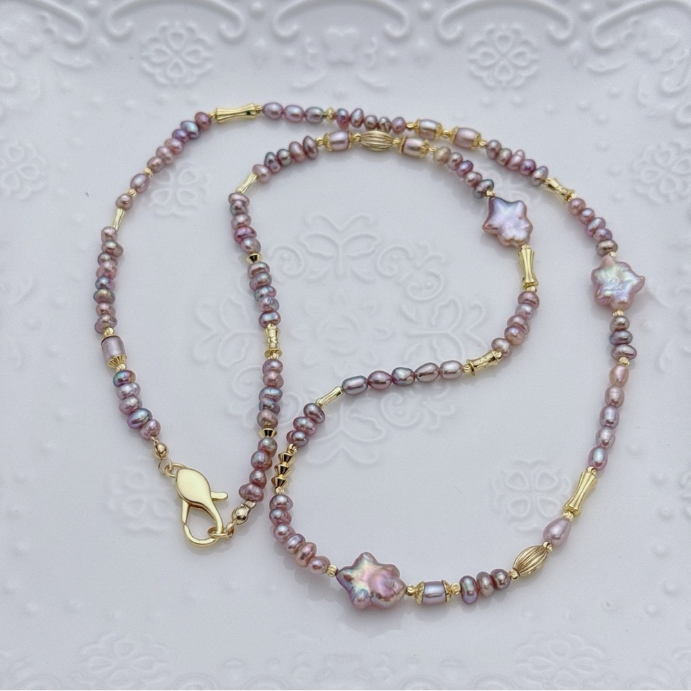 X272 Handmade Freshwater Baroque Pearl Long Necklace